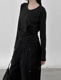 Slit Modal Wrap T-shirt