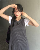 [MADE] Toe Stripe Sleeveless Hood One Piece
