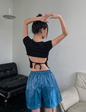 Paw Back Slit Strap Short Sleeve