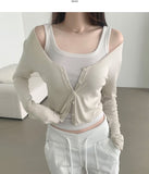 Soft Touch Slim Fit Span Long Sleeve Cardigan