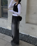 Keypin Black Washing Wide Pants