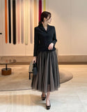 Meryl Banding Two-Tone Double Tulle Skirt