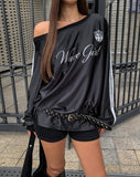 Girls' Unbalanced Glossy Rugby Sweatshirt