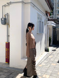 Latte Vintage Lace Strap Long Sleeve Cardigan