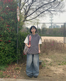 [unisex] Puts Washing Denim Wide Pants
