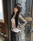 Cure Button Ribbed Round Cardigan