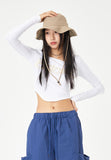 Safari snap button string bucket hat