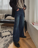 Donen Washed Flare Wide Denim