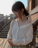 Lizu Delicate V-Neck Crop Cardigan