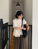 Folding Embroidery Punching Ribbon Nashi Blouse
