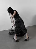 Glopin Drape Satin Skirt