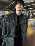 Multi tweed coloring crop jacket