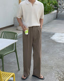 Fold Two Tuck Wide Slacks