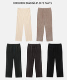 Venti Corduroy Pleats Banding Pants