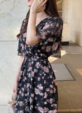 Ephelo Flower Chiffon Frill Wrap One Piece (Strap Set)