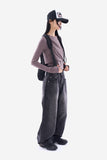 Answer wrinkle washed wide denim pants