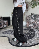 Tape eyelet key ring balloon pants