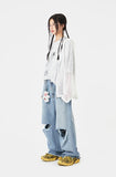 Lace summer 2-way hood zip-up