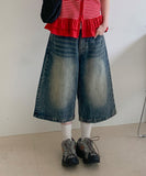 [unisex] Mitt Washing Bermuda Denim Pants
