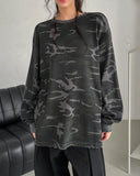 Tiff Damage Camo Waffle Sweatshirt