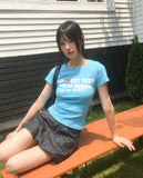 Hills Slim Lettering Print Short Sleeve T-Shirt