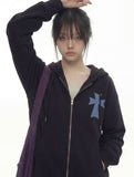 DOT CROSS Embroidered Hood Zip-Up