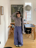 Ukon button color wide pants