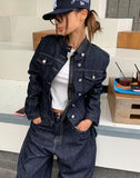Pose No Collar Non-Fade Denim Jacket