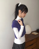 Bren cap sleeved cropped short-sleeved knit