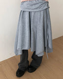 Kira Unbalanced Flare Shirring Skirt