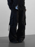 Pin Cotton Wide Cargo Pants