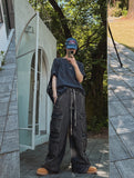 Javid wide cargo banding denim pants