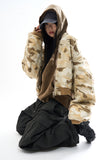 Camo edge quilted crop jumper