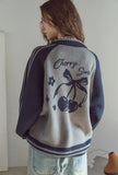 [2-WAY] Sweet Cherry Knit Zip-Up