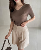 Verena V-neck Ribbed Knit