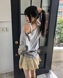 Ute Stripe Frill Tiered Banding Short Pants