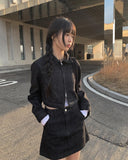 Rank Black Denim Mini Skirt