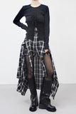 Marina Check Layered Skirt Pants