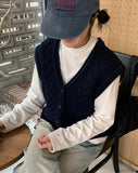 Prep cable crop knit vest