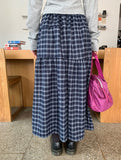 Milcat Check Banding Long Skirt
