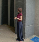 Wide ver. Fold Folding Mesh Fabric Banding Mega Wide Pants