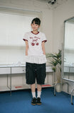 Cherry Cats CROP Ringer Tee