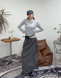 Niello Pigment Cargo Long Skirt