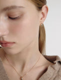 Champagne Full Moon Silver Mary Bowl Earrings