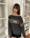Irum Nordic One-Off Shoulder Loose Fit Long Sleeve Knit