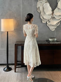 Bouquet embroidery lace one piece