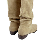 Suede shirring half boots