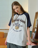 Marine Wave Raglan Short Sleeve Tee