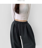 Pintuck 4-Season Wide Balloon Banding Pants