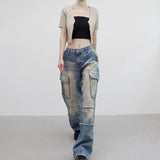 (Unisex) Biso Cargo Wide Denim